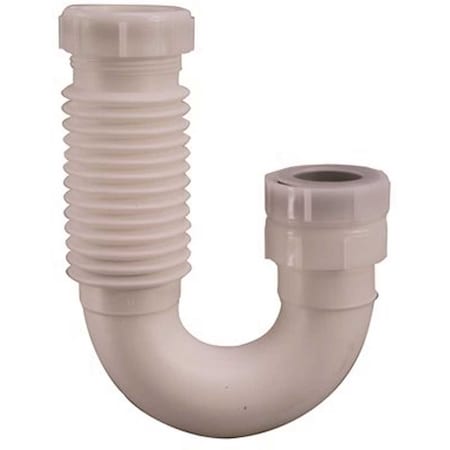 National Brand 1-1/2 in. Plastic 45-Degree Flexible J Bend for Sink Trap Elbow 134126
